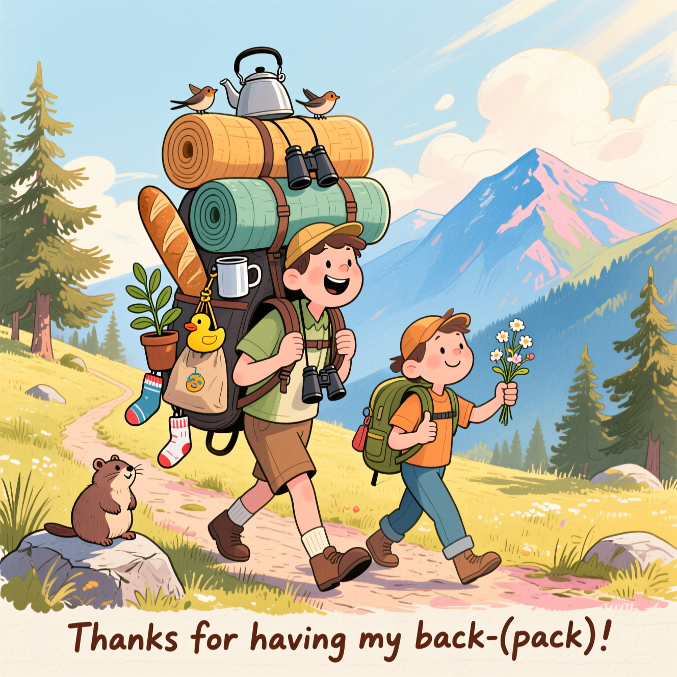 Backpacking, nature, and Thank-you Card