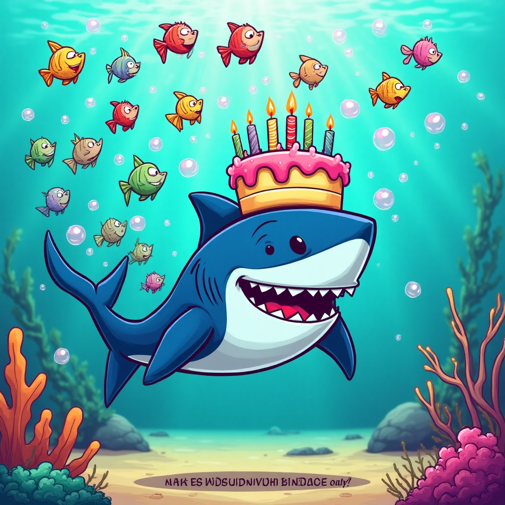 Shark, and Birthday Card