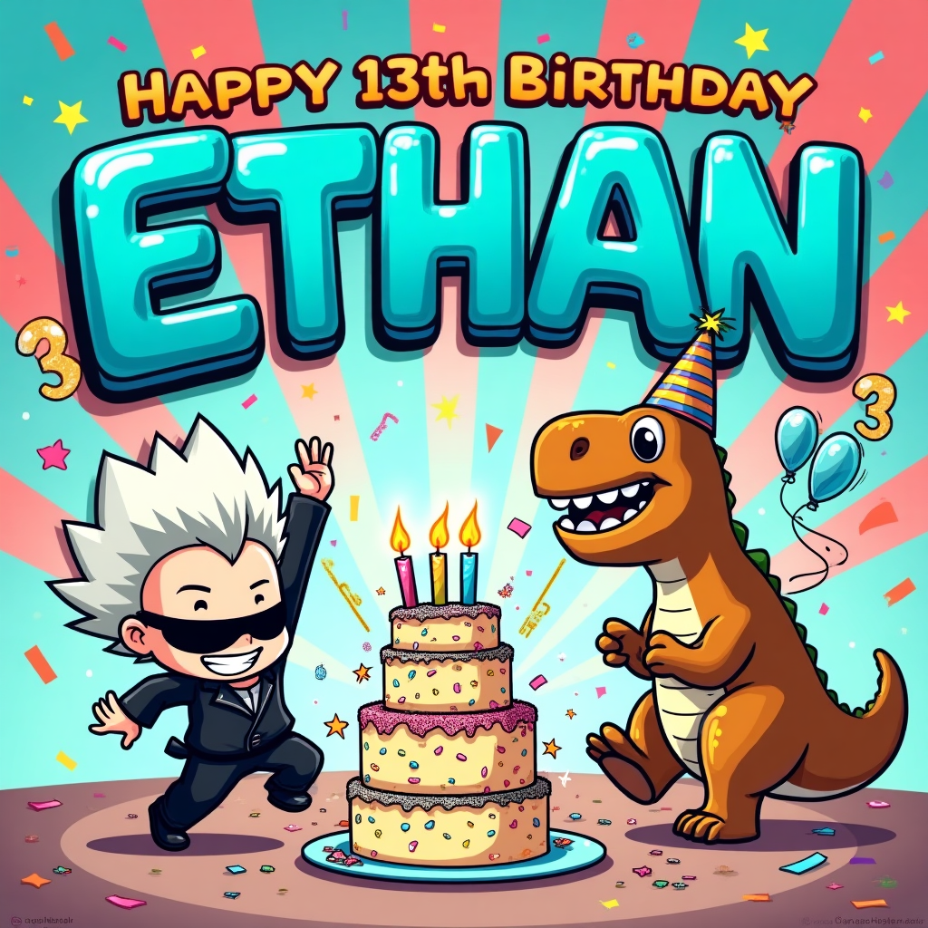 Satoru Gojo, Rexy, and Birthday Card