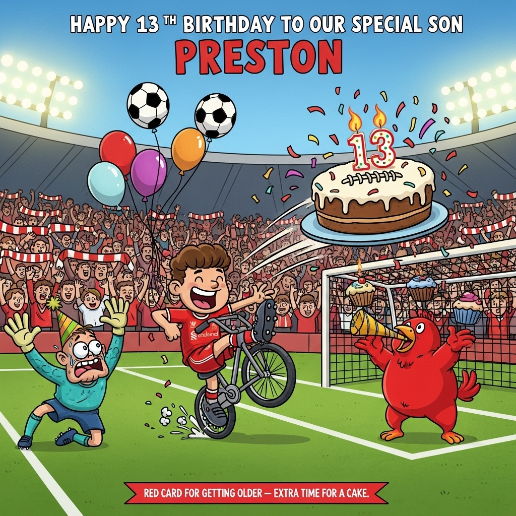 Liverpool fc, Playing football, and Birthday Card