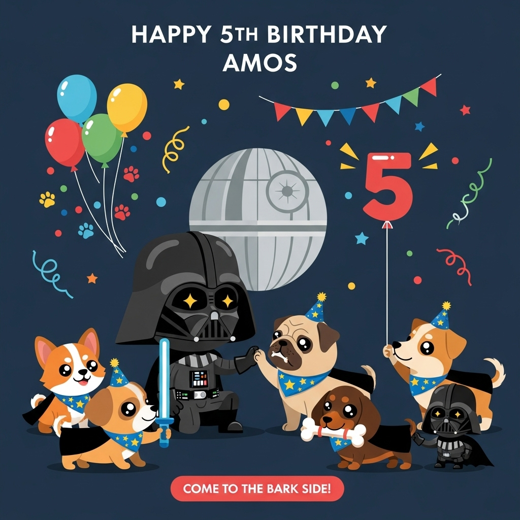 Darth vader, Dogs, and Birthday Card