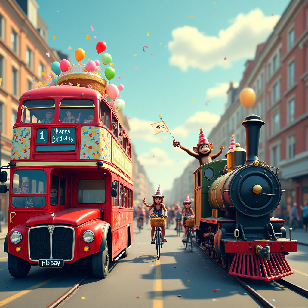 Buses, Trains, Bicycles, and Birthday Card