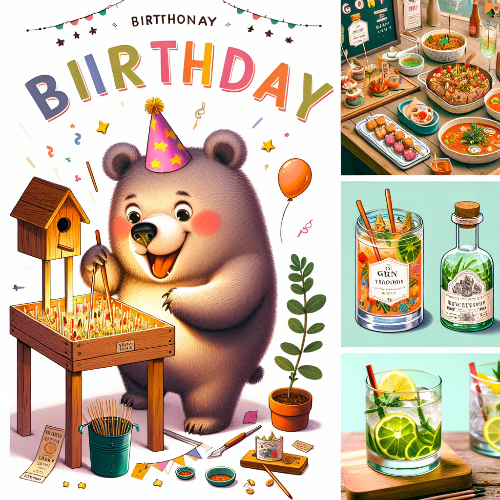 Thai food, Gin, and DIY Birthday Card