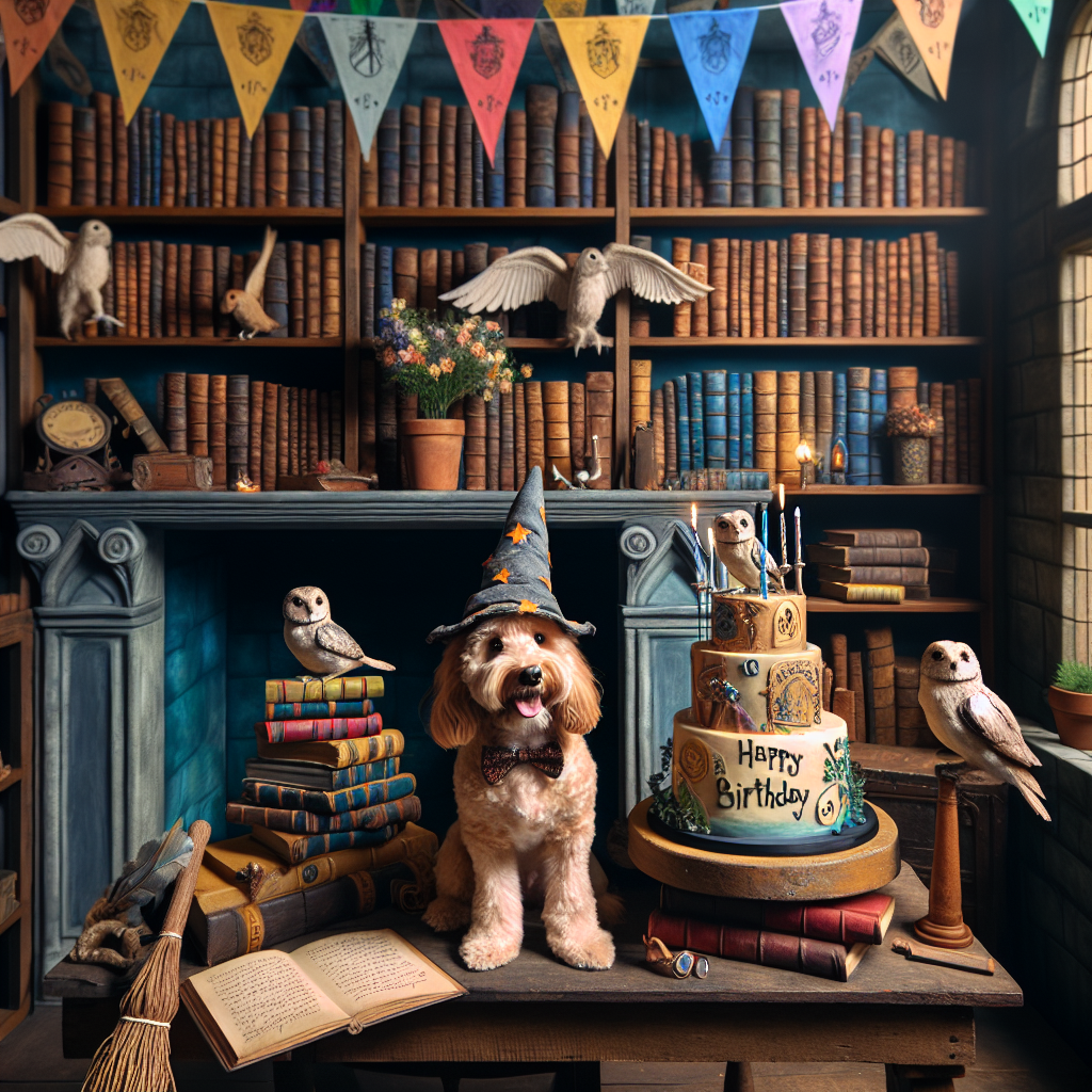 Harry Potter , and Cockapoo Birthday Card