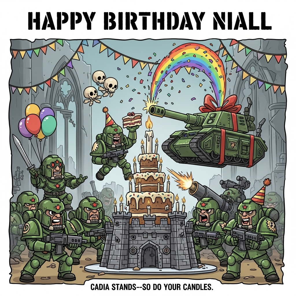 Warhammer cadian, and Birthday Card