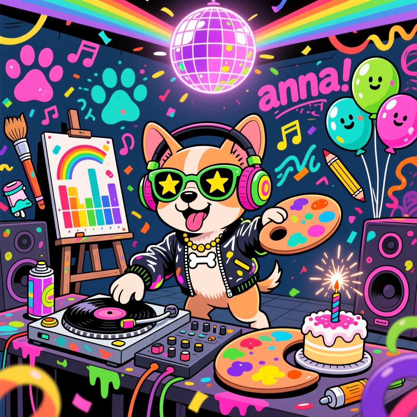 Dj, art, chihuahua, and Birthday Card