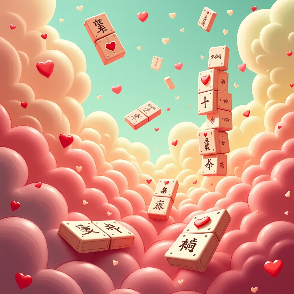 Mah jong tiles, and Hearts Mothers-day Card