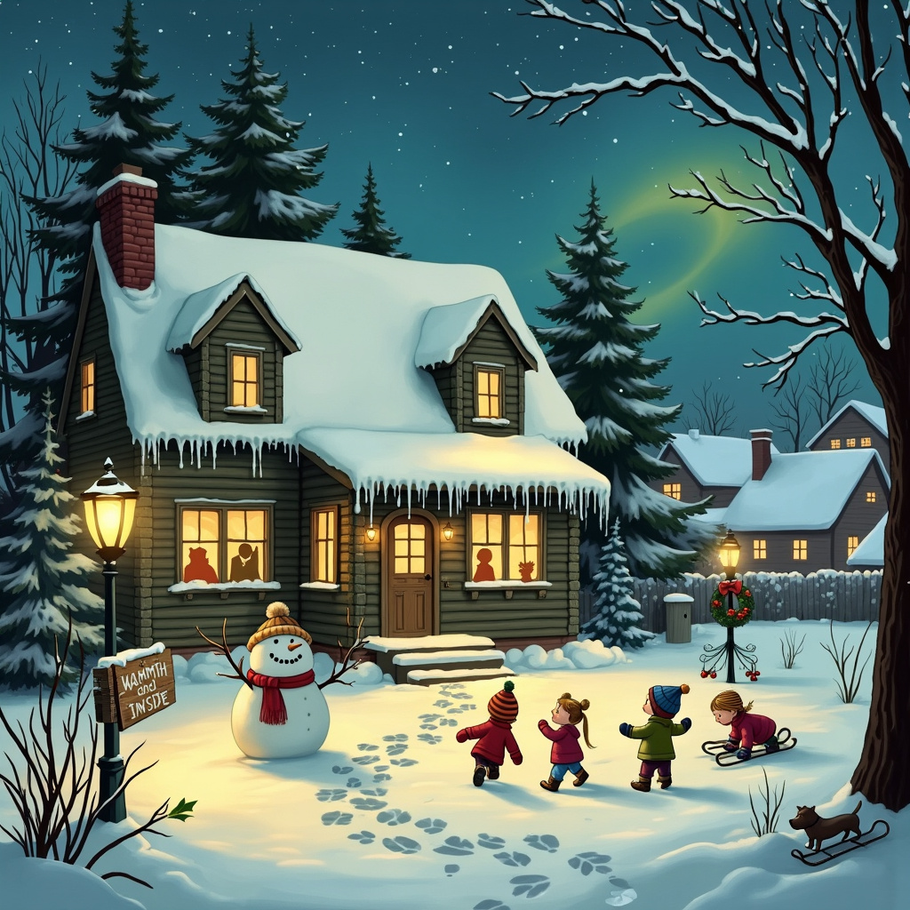 Freezing home Christmas Card