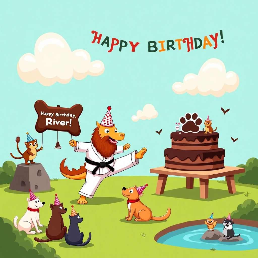 Birthday bearded dragon, Karate , Chocolate , and Dogs and cats Birthday Card