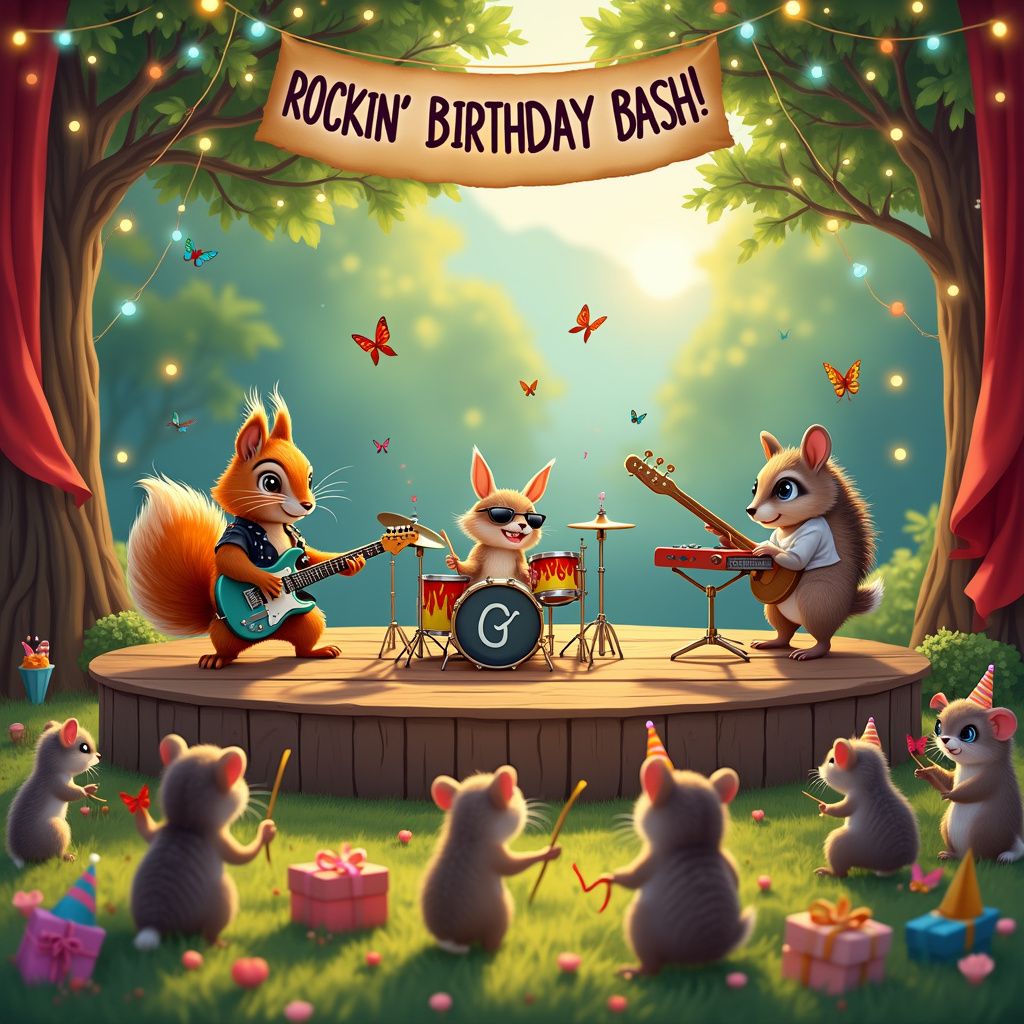 Rock and roll, music, guitar Birthday Card