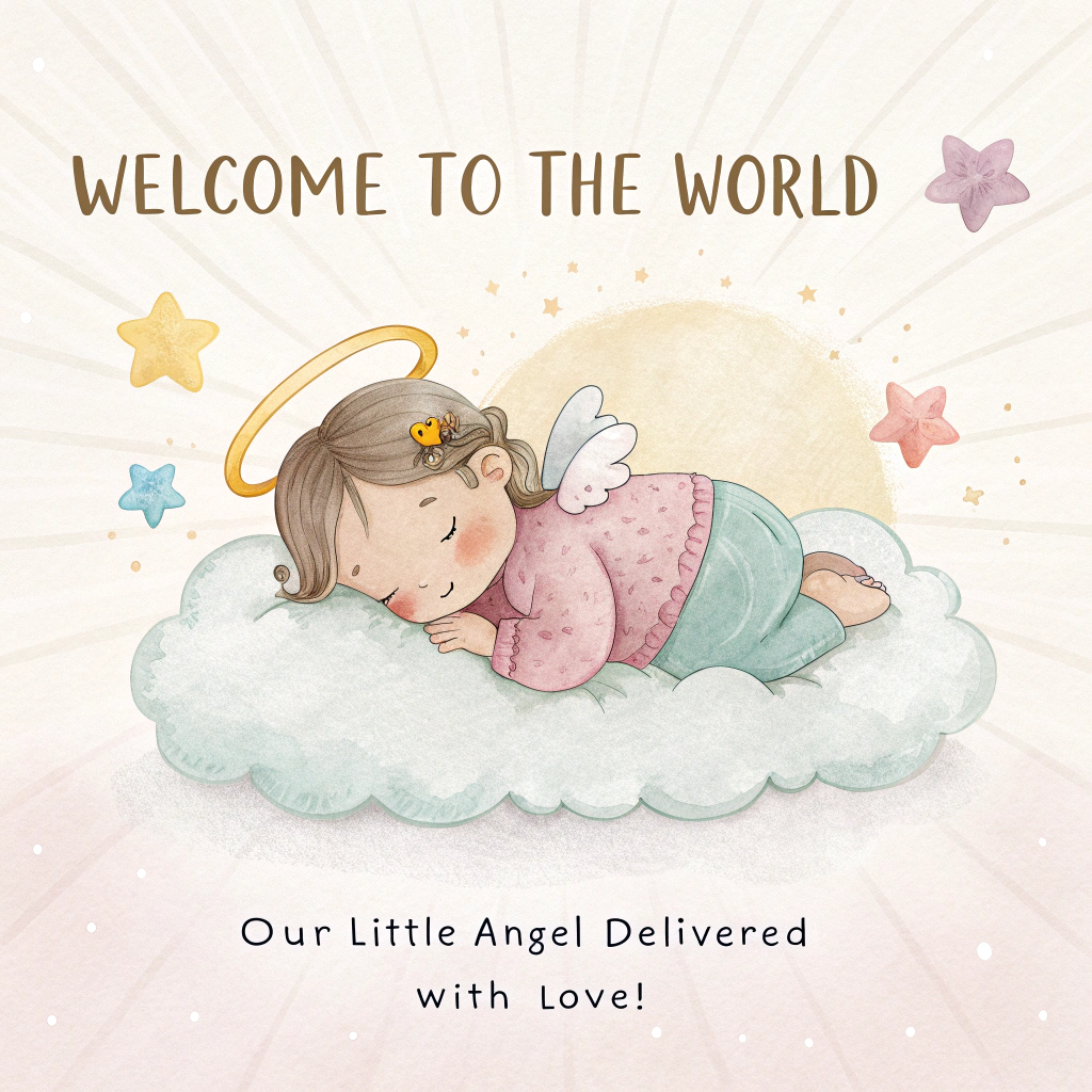 Christian, baby girl, and New-baby Card