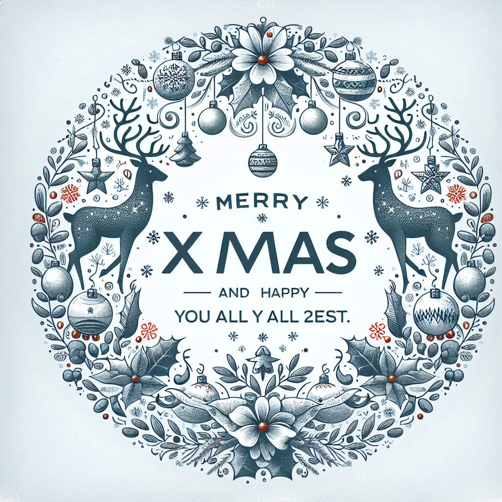 In this Christmas iteration, the Solemn Vector showcases a white background that suggests a tranquil winter wonderland. A collection of traditional vector-drawn holiday symbols, such as reindeer, ornaments, and holly leaves, are arranged in a subtle wreath encircling the precise, bold text 'Merry Xmas and a happy 2024. Wish you all the best.' The text is error-free and featured prominently in the center of the design, with a dash of festive color to stand out against the snowy backdrop, completing the merry scene.
Generated with these themes: white background.
Made with ❤️ by AI.
