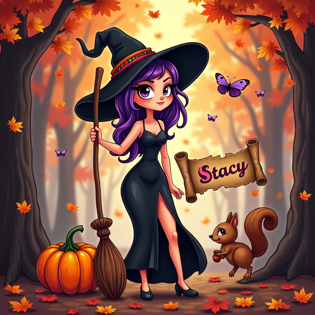 Purple flower , Autumn, Sexy witch, and Belarusian Valentines-day Card