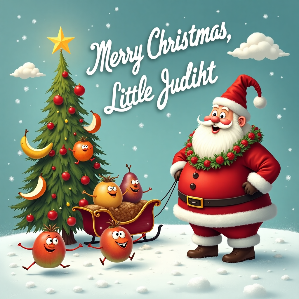 Dehydrated fruit, Santa, and Christmas Card