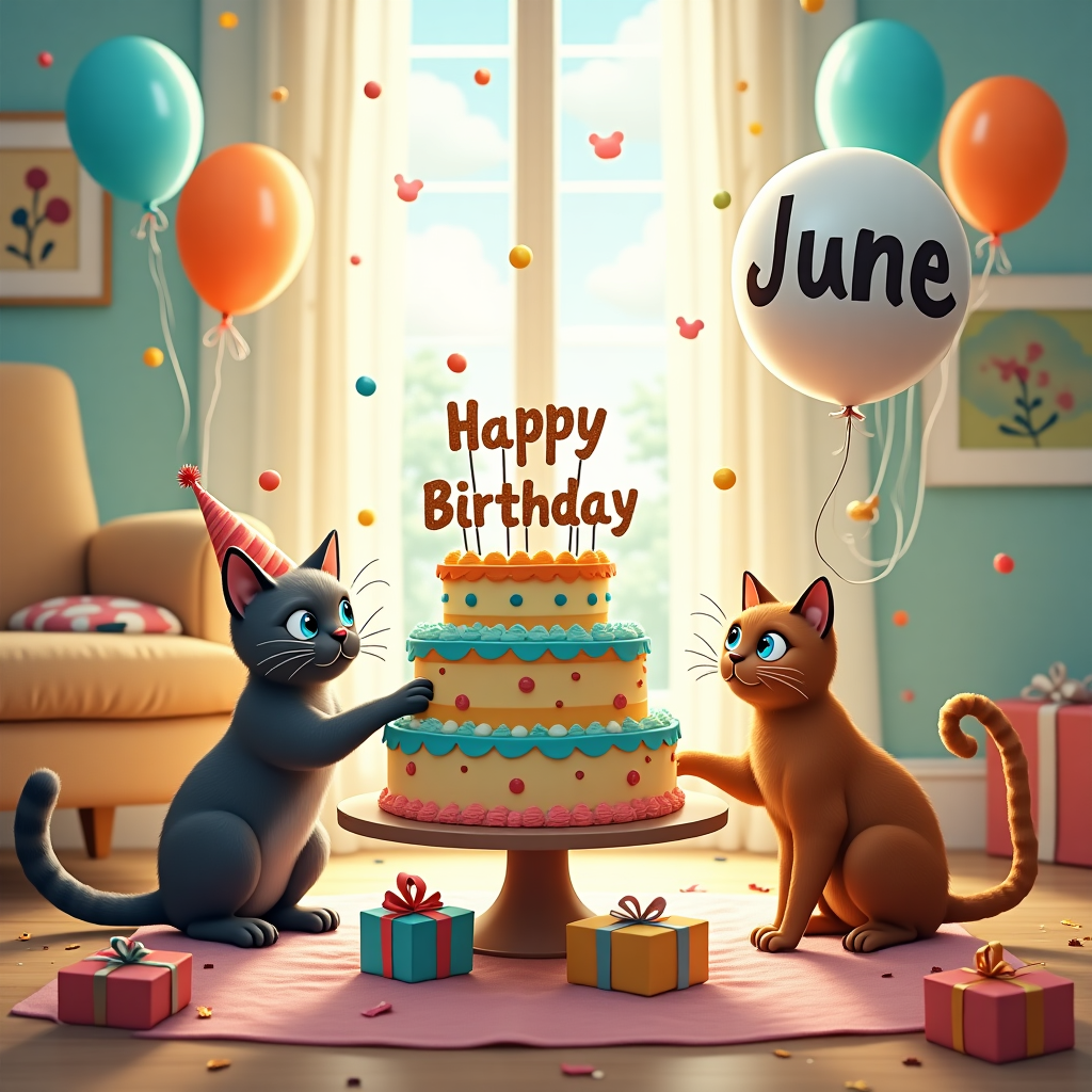 Blue Point siamese and abbysinian cat Birthday Card