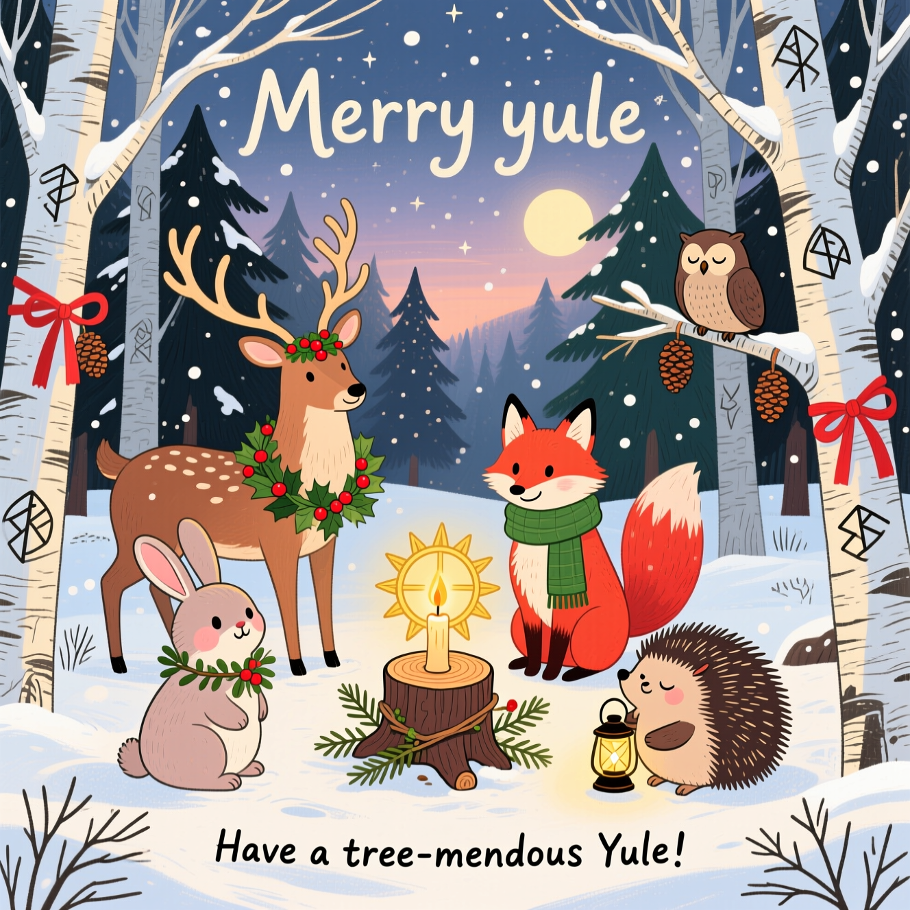 Animals, Pagan, Trees, and Christmas Card