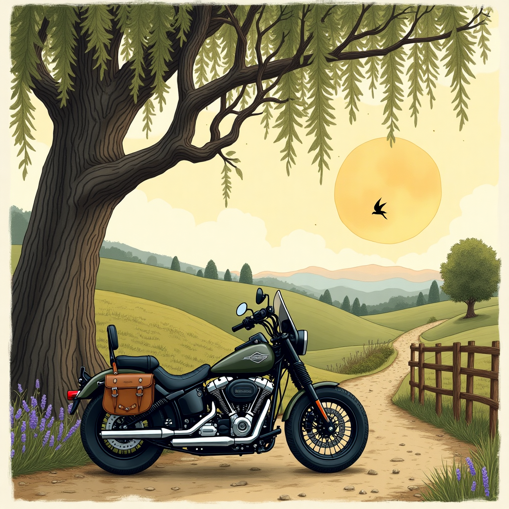 Motorcycle Harley Davidson Sympathy Card