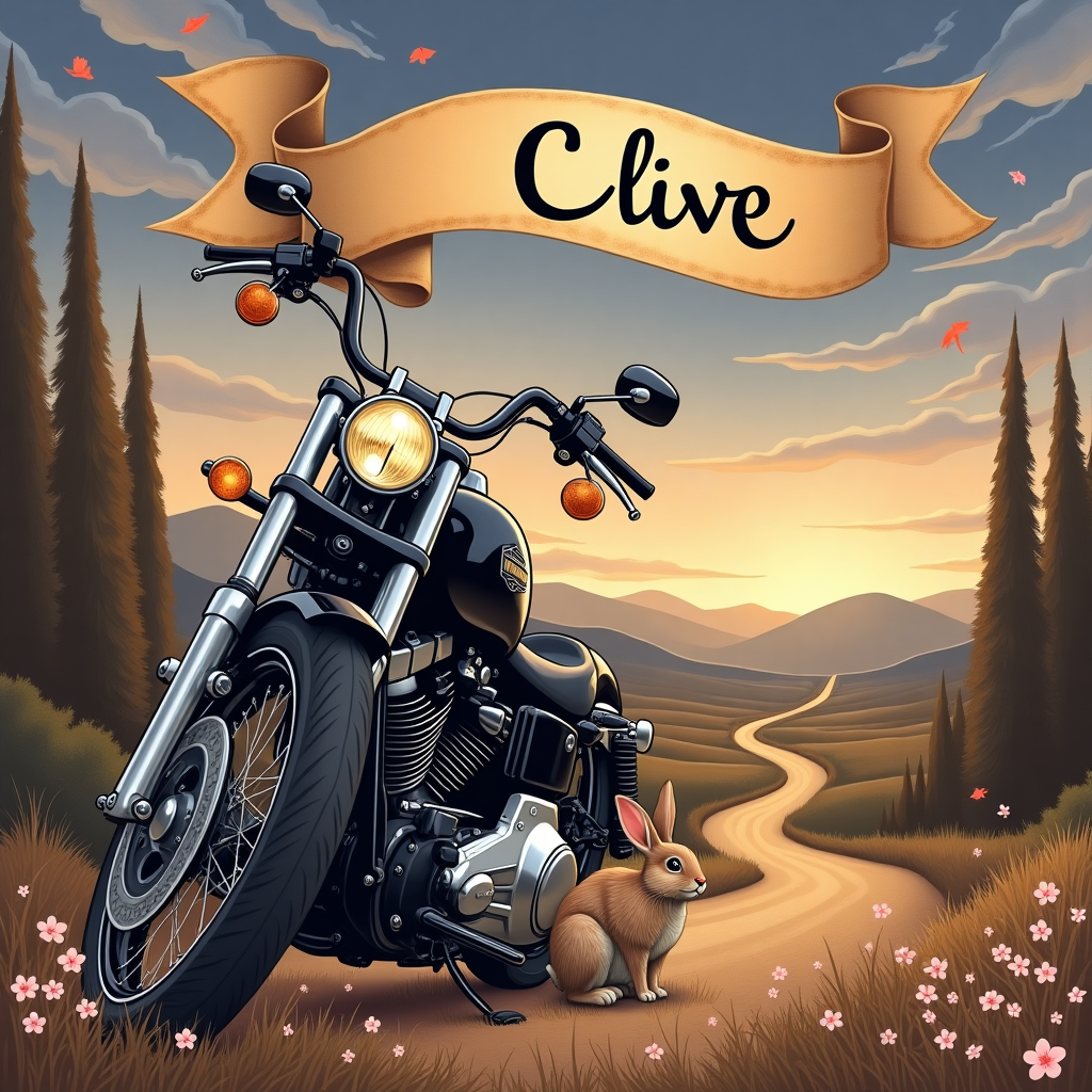 Motorcycle Harley Davidson Sympathy Card