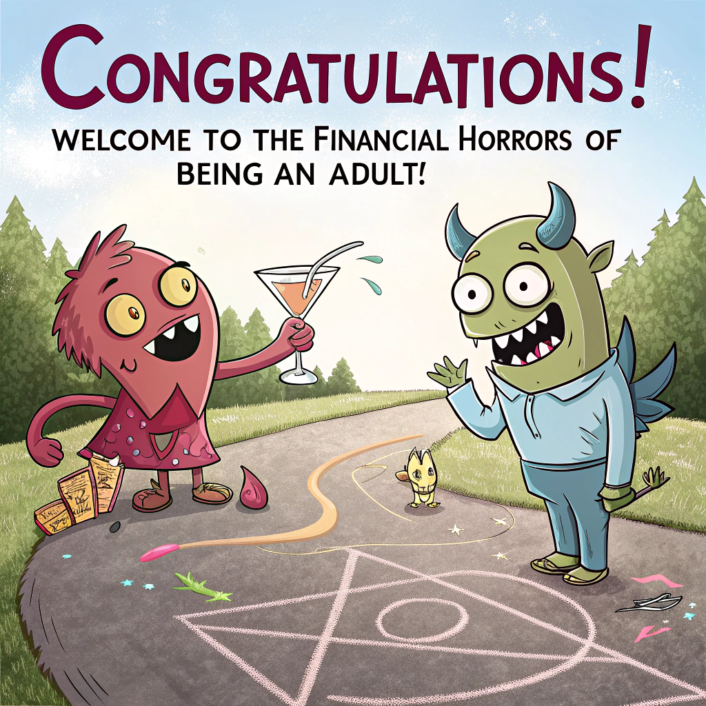 Children's drawings, Pentagrams, Alcohol, Satan, Baphomet, and Congratulations Card