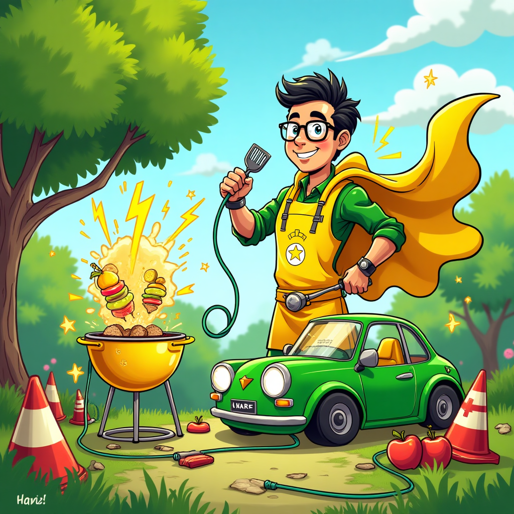 Electric car, Bbq, Lemon, Cider, Green, Marvel, Transport planner, and Birthday Card