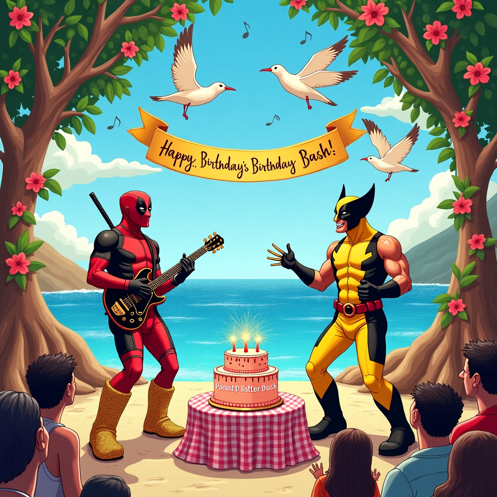 Flamboyant Costumes Birthday Cards