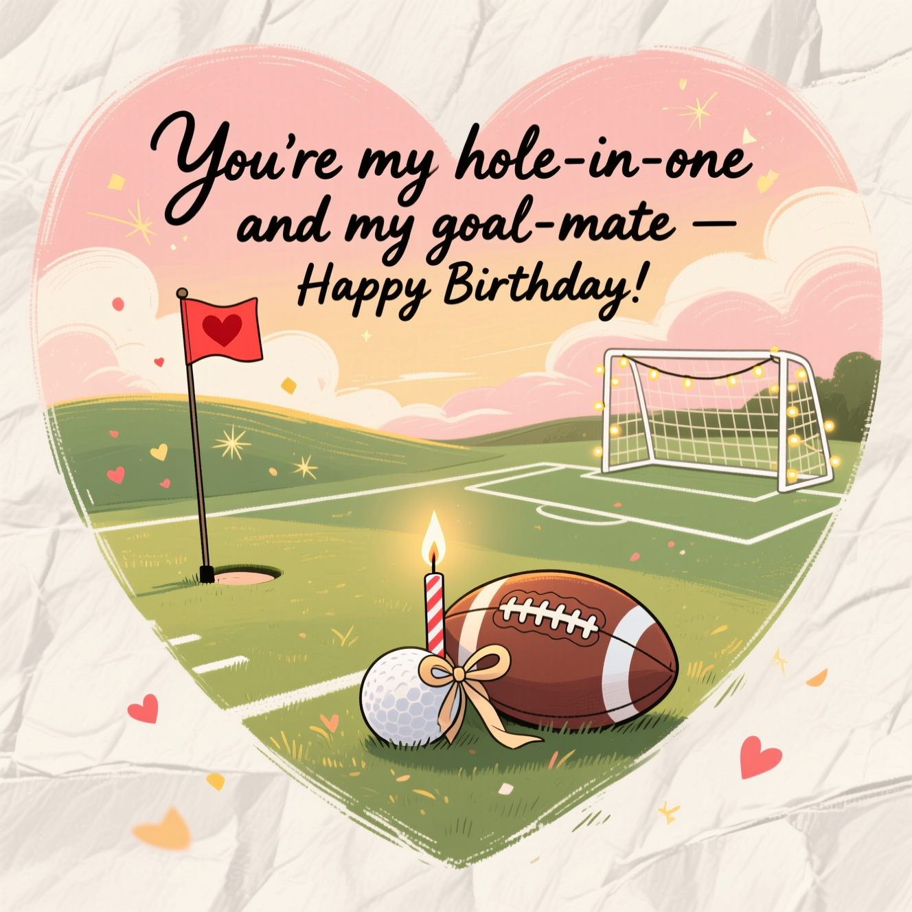 Golf, football, and Birthday Card