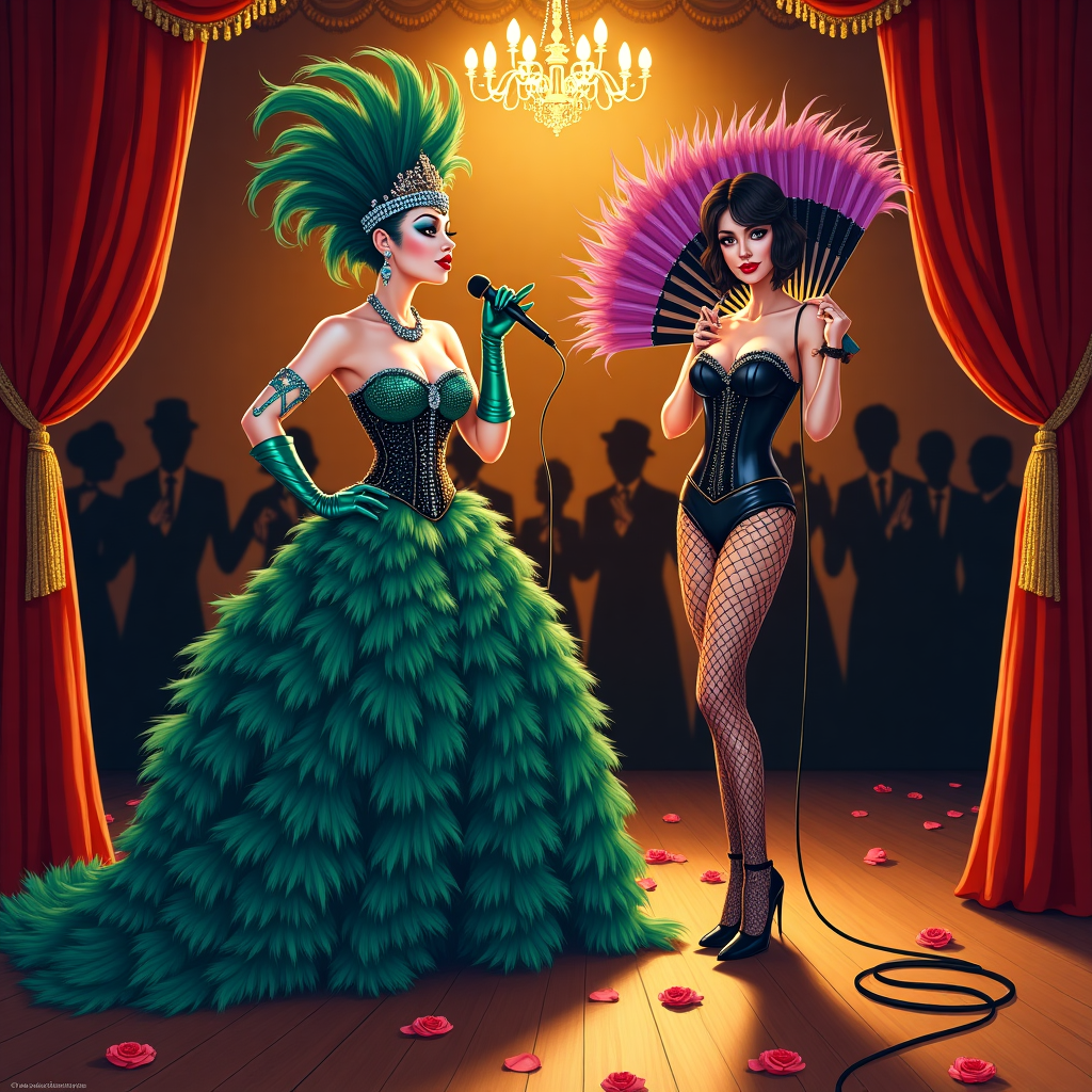 Burlesque, Stage, Dragqueen, Queen, Woman, Bdsm, and Thank-you Card