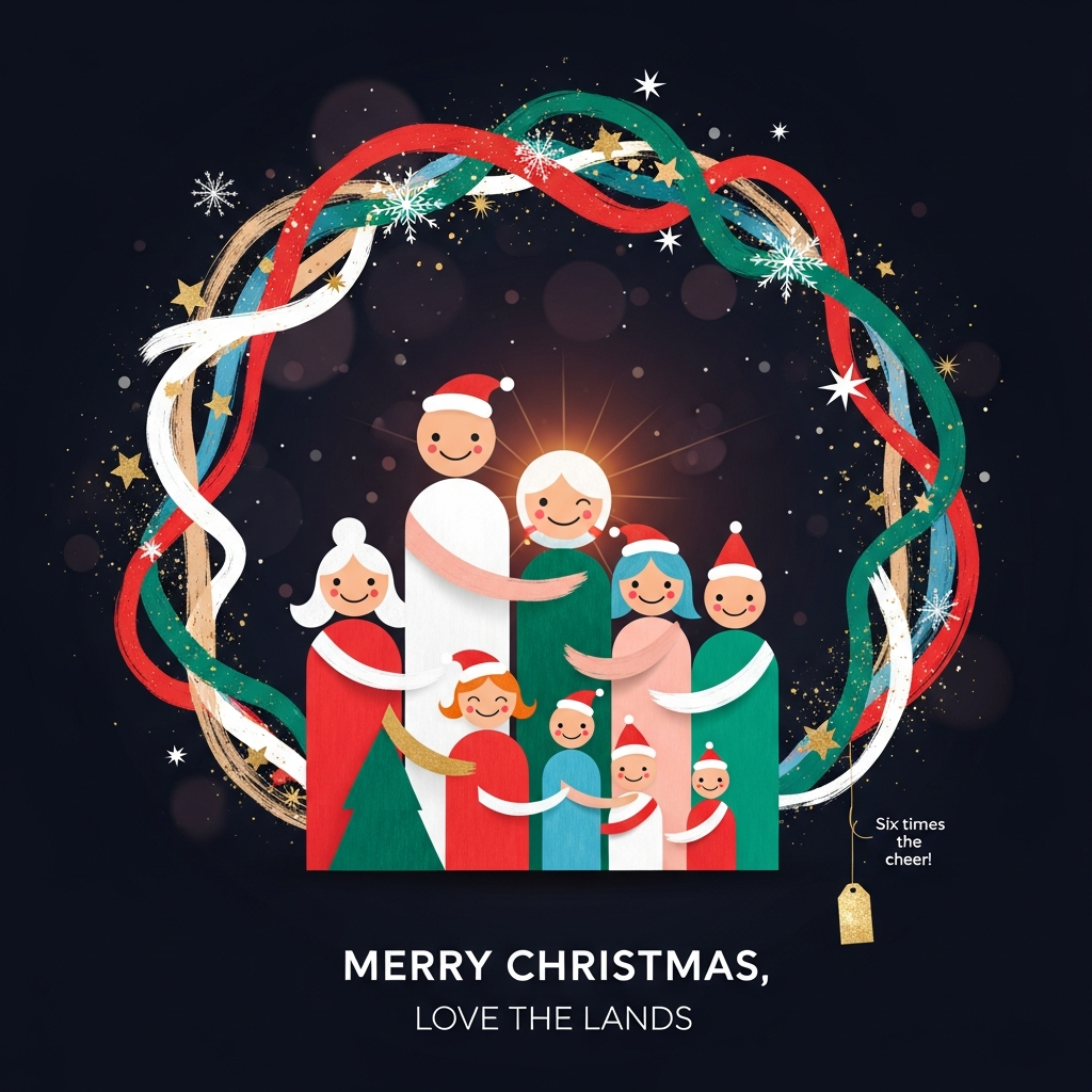 6 members of the family professional Christmas card , and Christmas Card