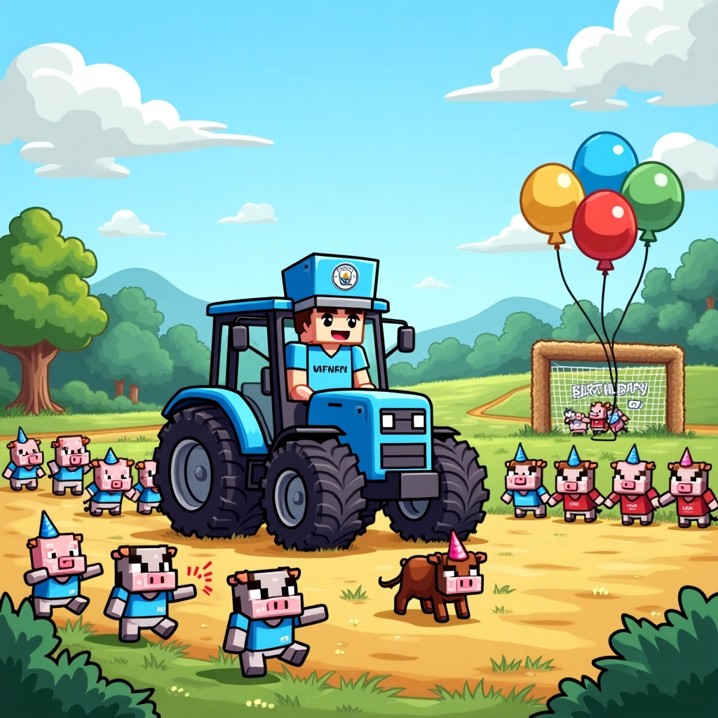 Minecraft, Manchester city, Tractors, and Birthday Card