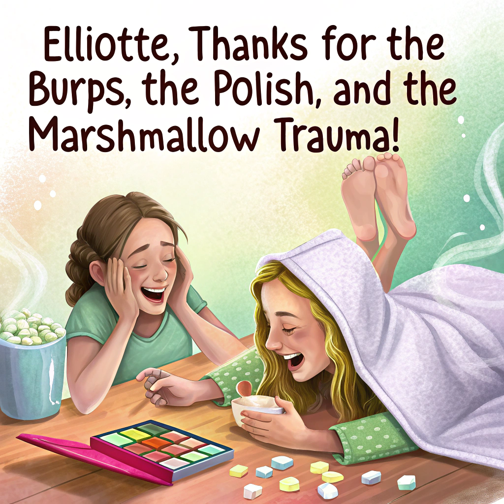 I am moving I met my friend in art class last year and she is super funny and when ever I think of her when I am gone I will think of you burping in my ear at lunch or our awesome sleepovers I love when we had sleepovers by doing my hair and I painting your nails  or us going to liberty center and us trying the peeps lol Farewell Card
