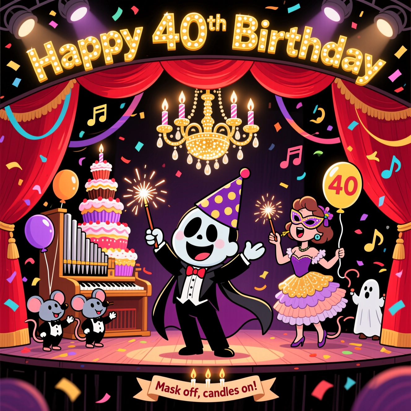 Happy 40 th Birthday, Phantom of the Opera, and Birthday Card