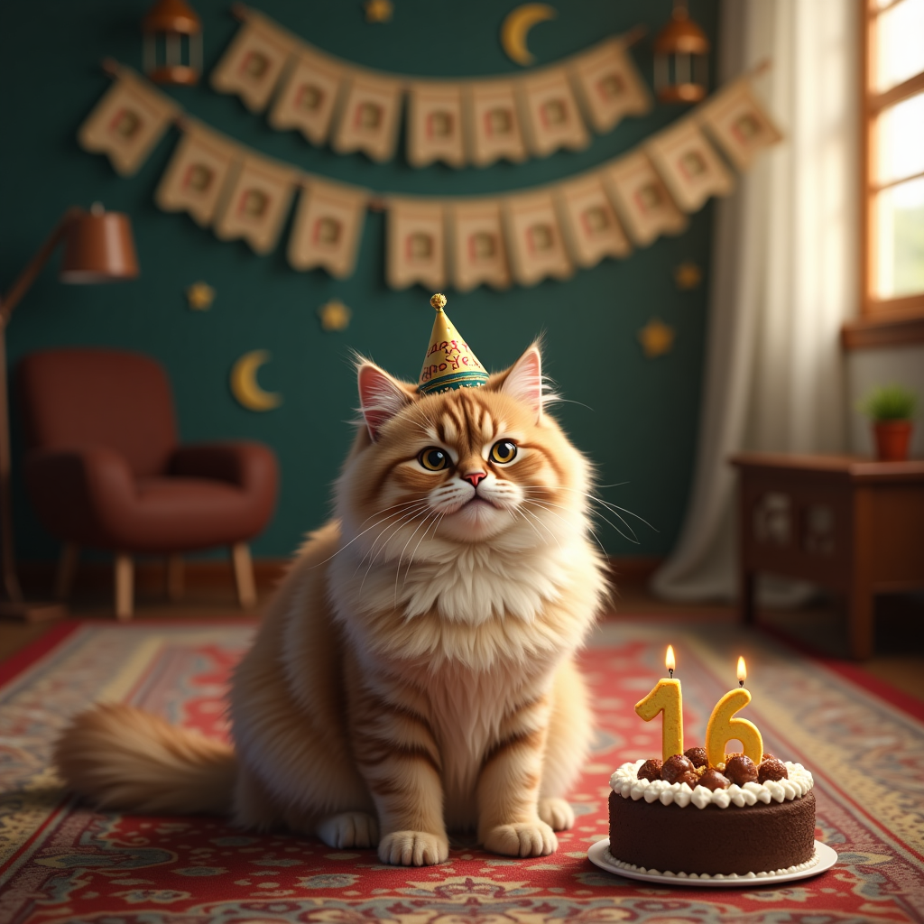 Islamic, and Cat Birthday Card