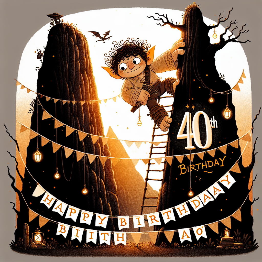 40, Lord of the rings, and Rock climbing Birthday Card