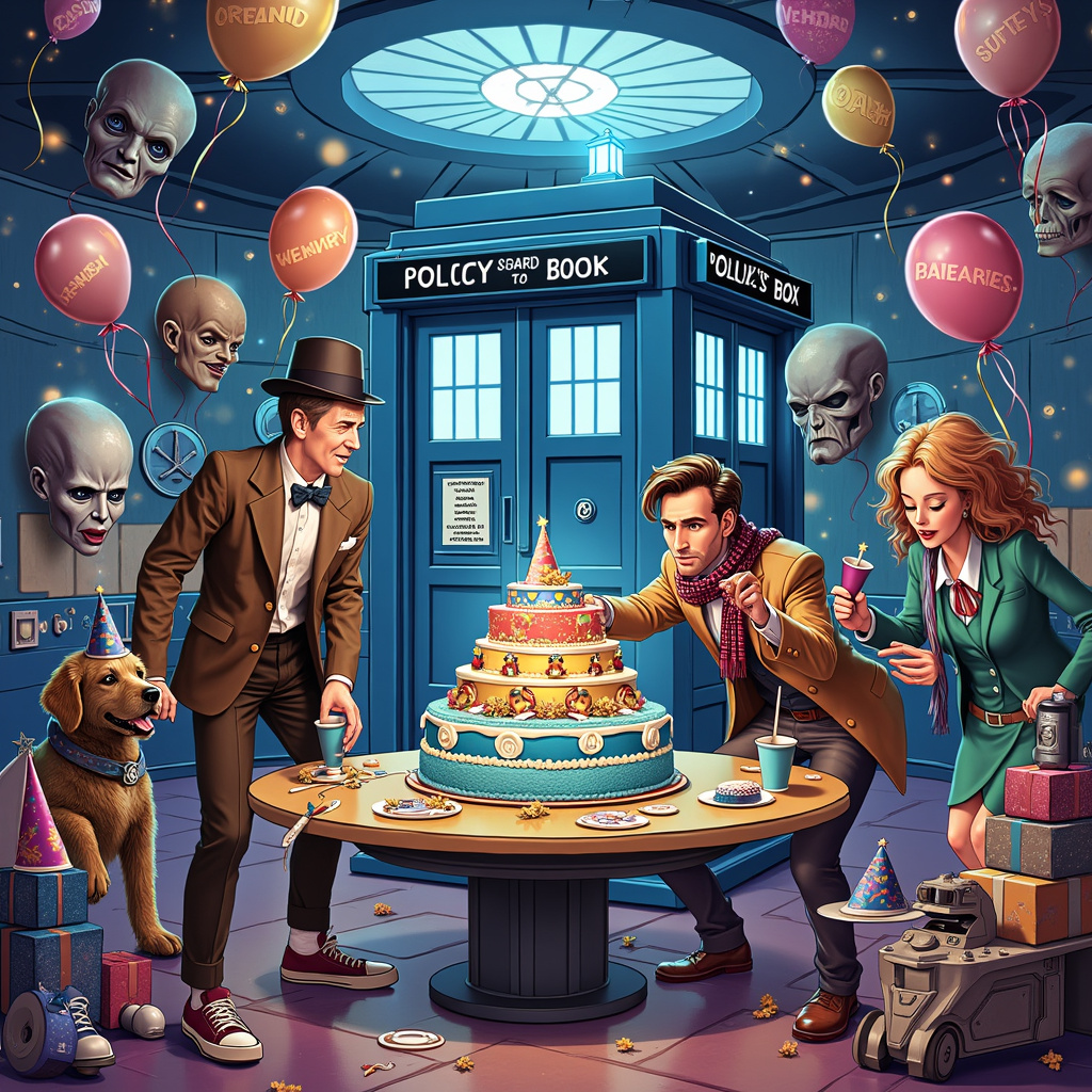 Dr Who party Birthday Card