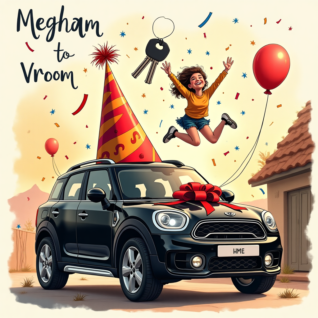New car , Black car , Passed driving liscence , Black suv , Car keys , Celebrate , and Congratulations Card