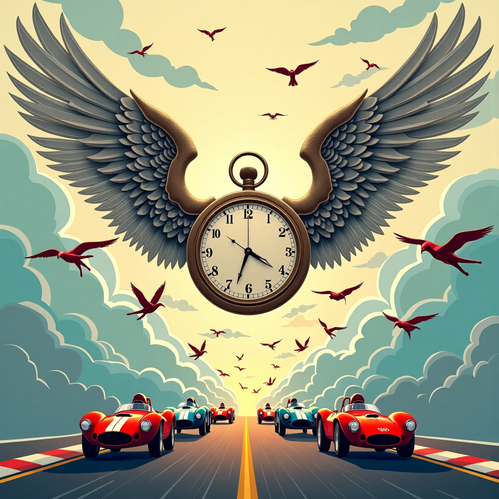 Wings and racing flags Thank-you Card