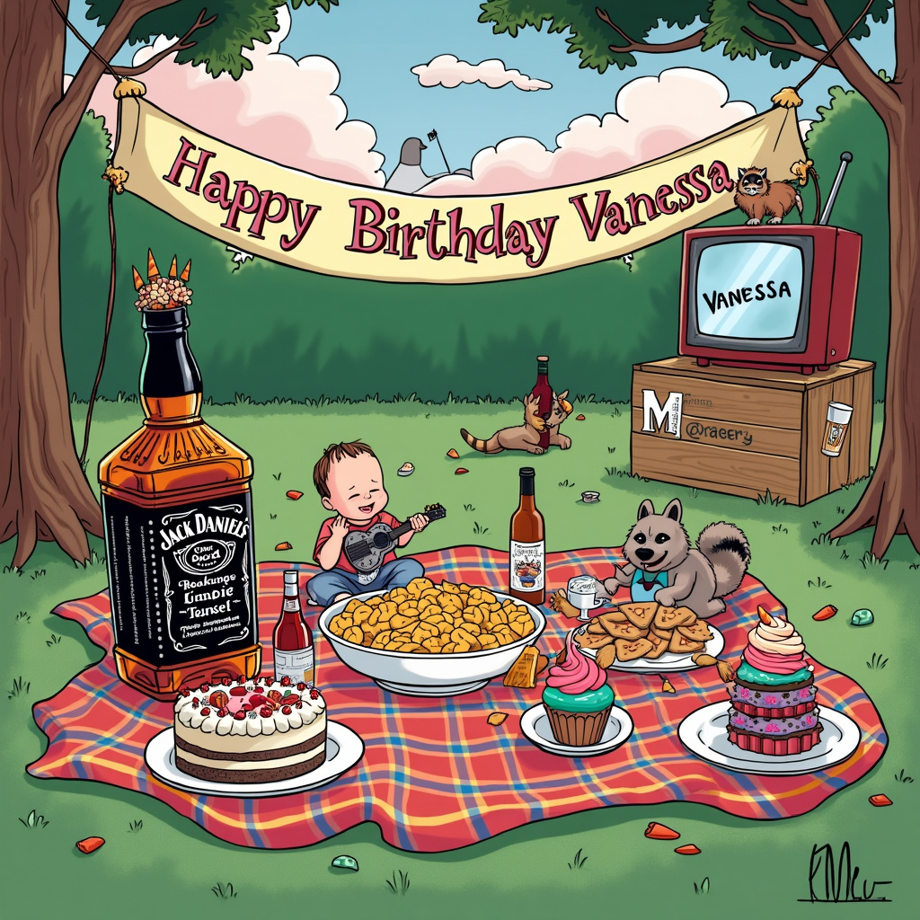 Crisps, Food, Cakes, Blink 182, Jack Daniels, Wine, Reality TV, and Our one year old son Birthday Card