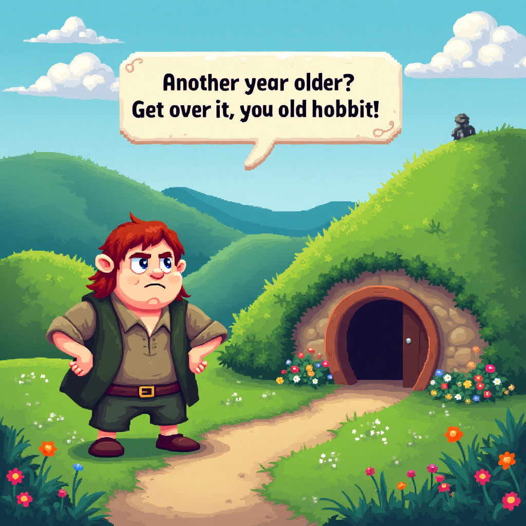 Lord of the rings, Bilbo, Shire, Hobbit, and Birthday Card