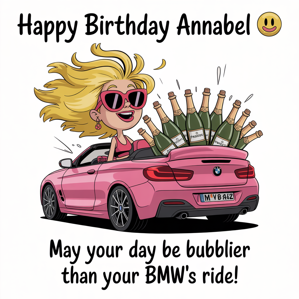 Procesco, Her bmw, Blonde hair, Big boobs , and Birthday Card