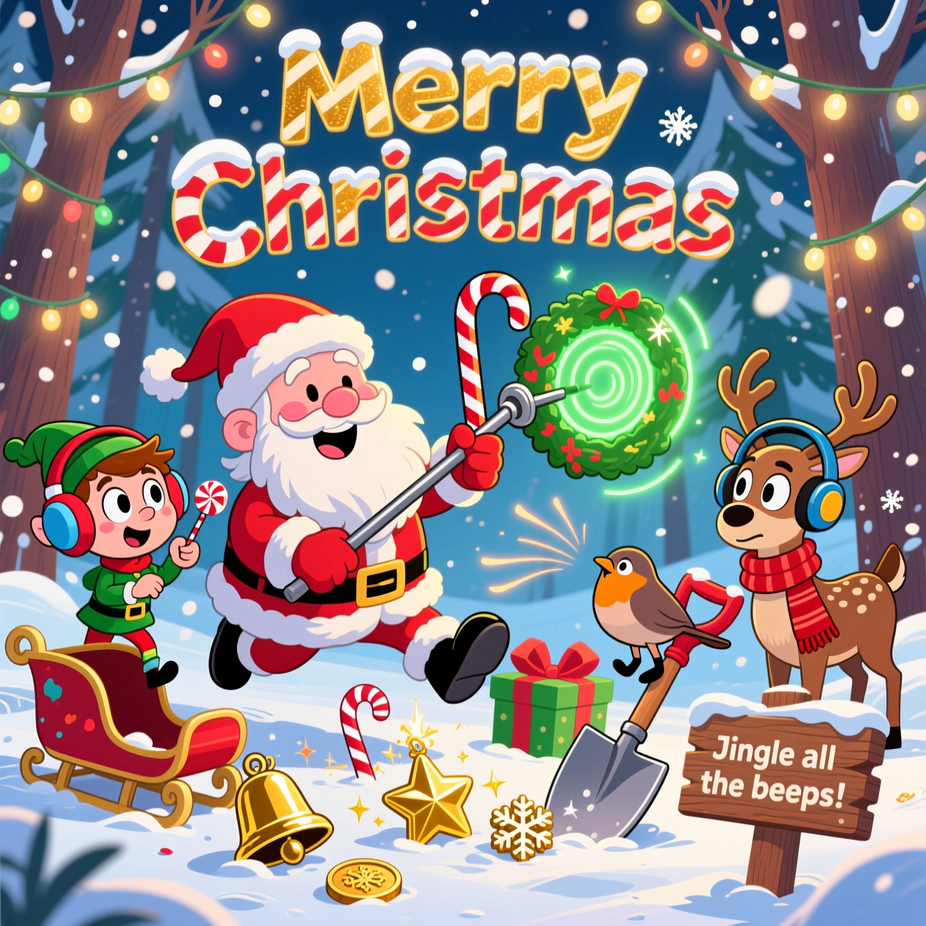 Metal detecting, and Christmas Card