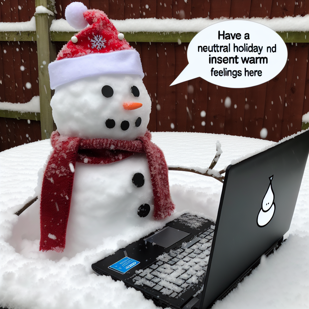 Snowman, and Computer Christmas Card