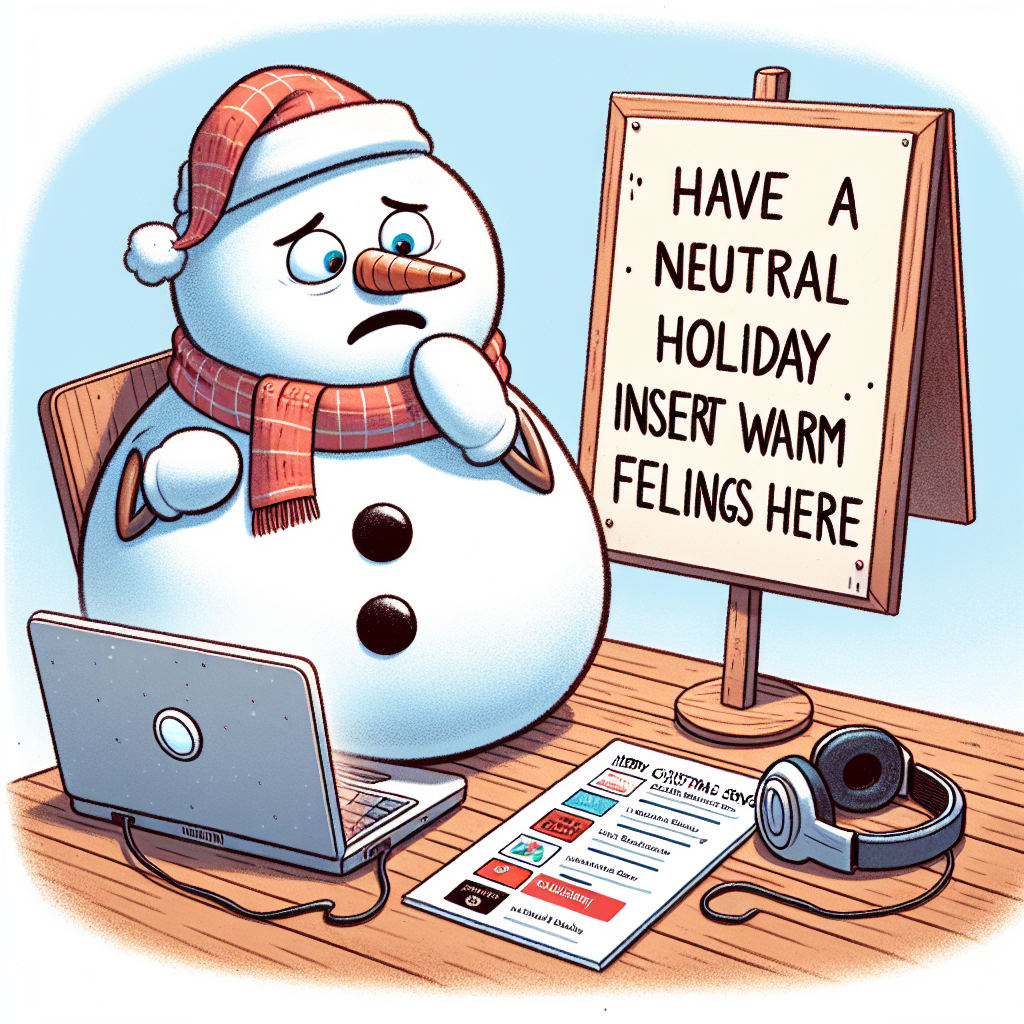 Snowman, and Computer Christmas Card