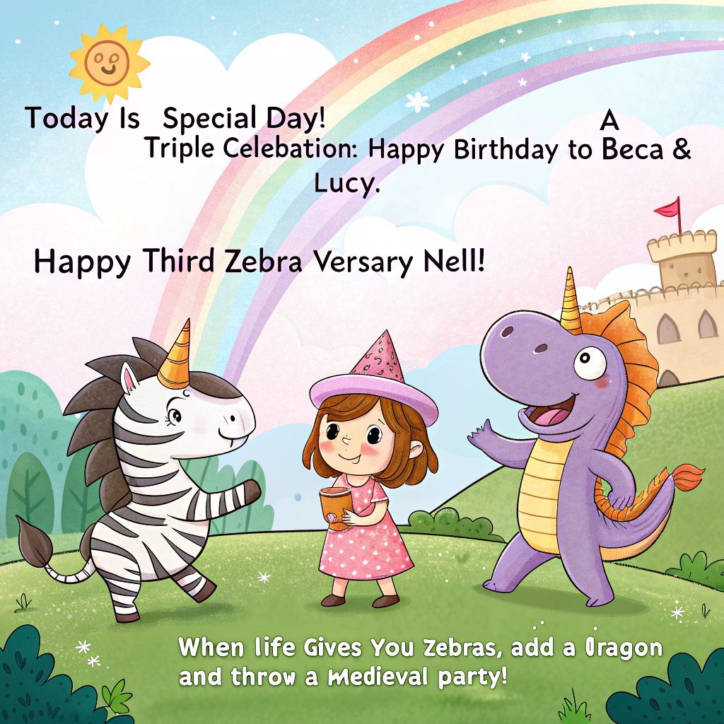 Zebras, Fantasy, Dragons, Knights, and Congratulations Card