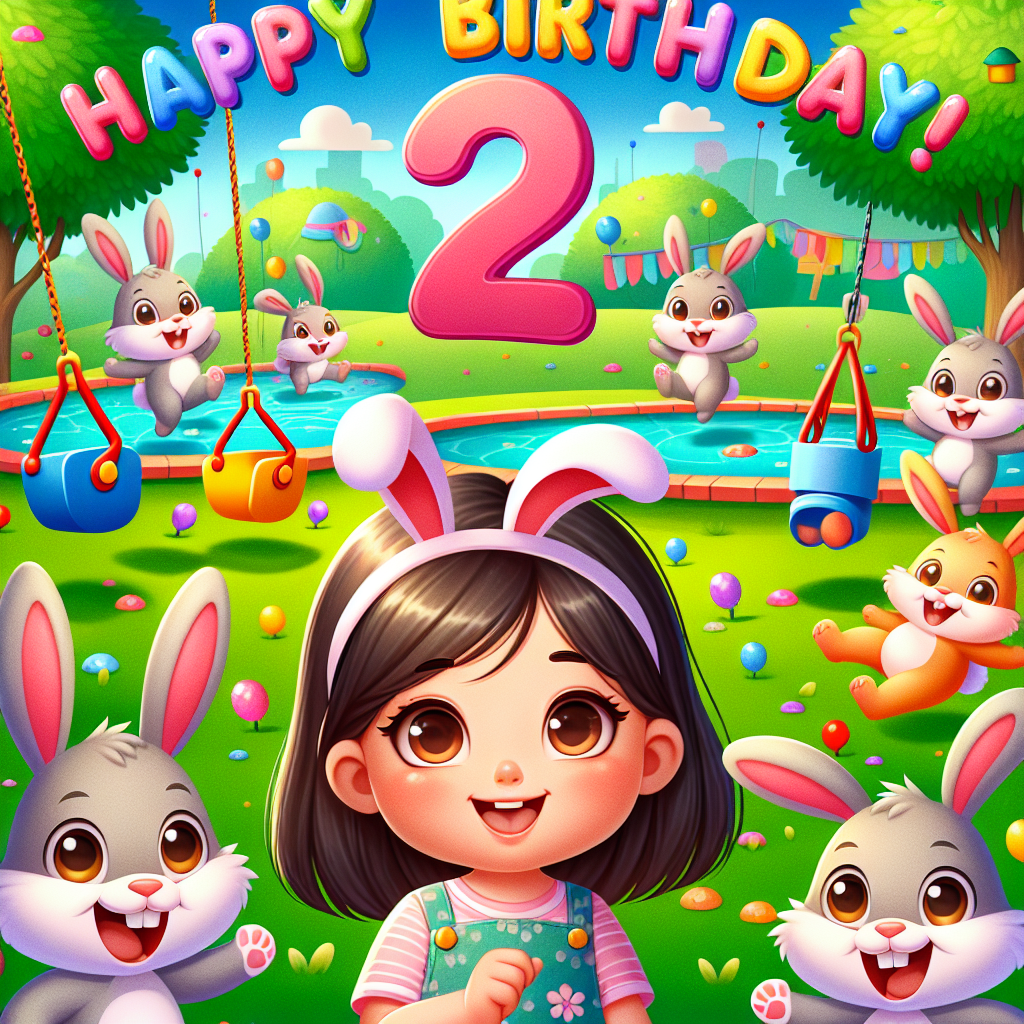 2 today, Park, Puddles, Toys, Swings, Happy Birthday!, Rabbits, and Grandaughter Birthday Card