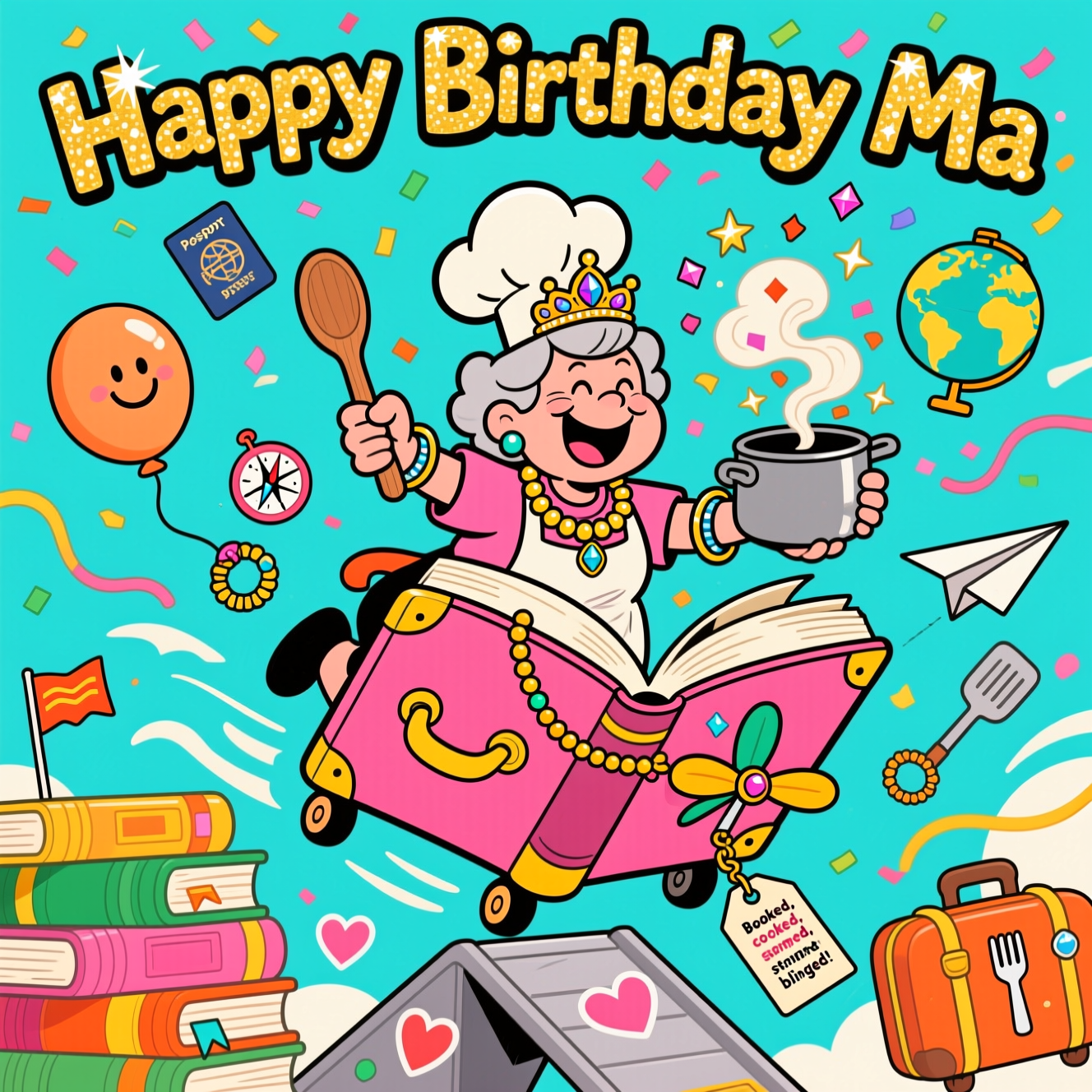 Books, travel, cooking, jewellery , and Birthday Card