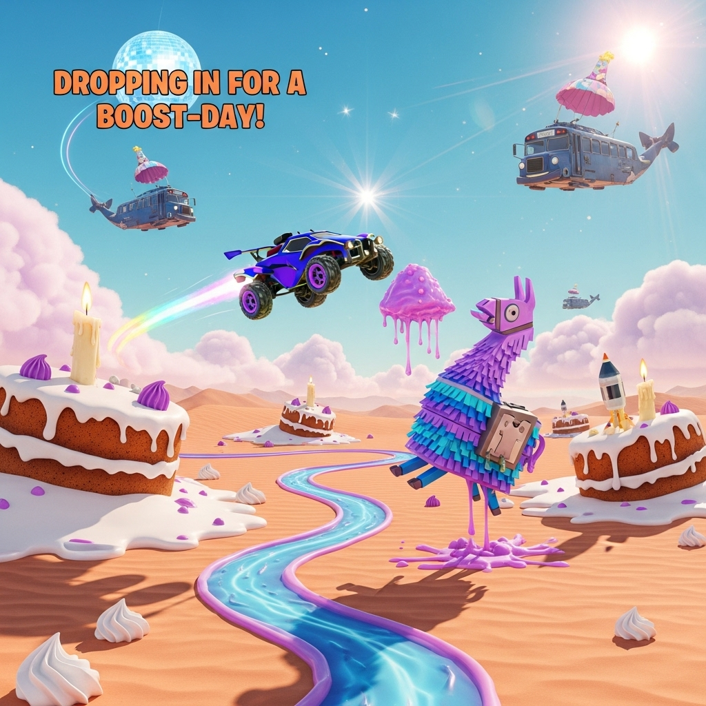 Rocket league, Fortnite, and Birthday Card