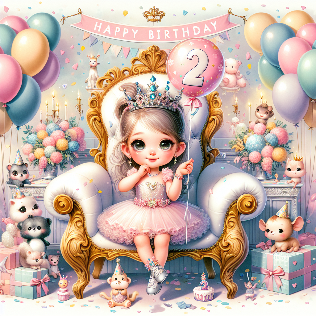Baby princess two Birthday Card