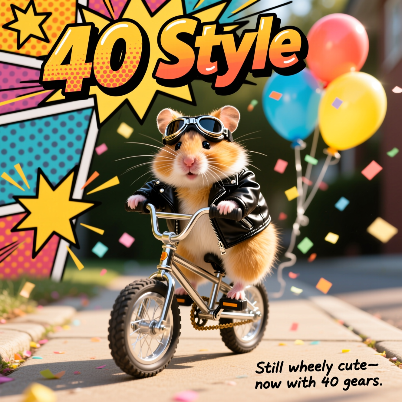 Hamster, Bike, Comics, and Birthday Card