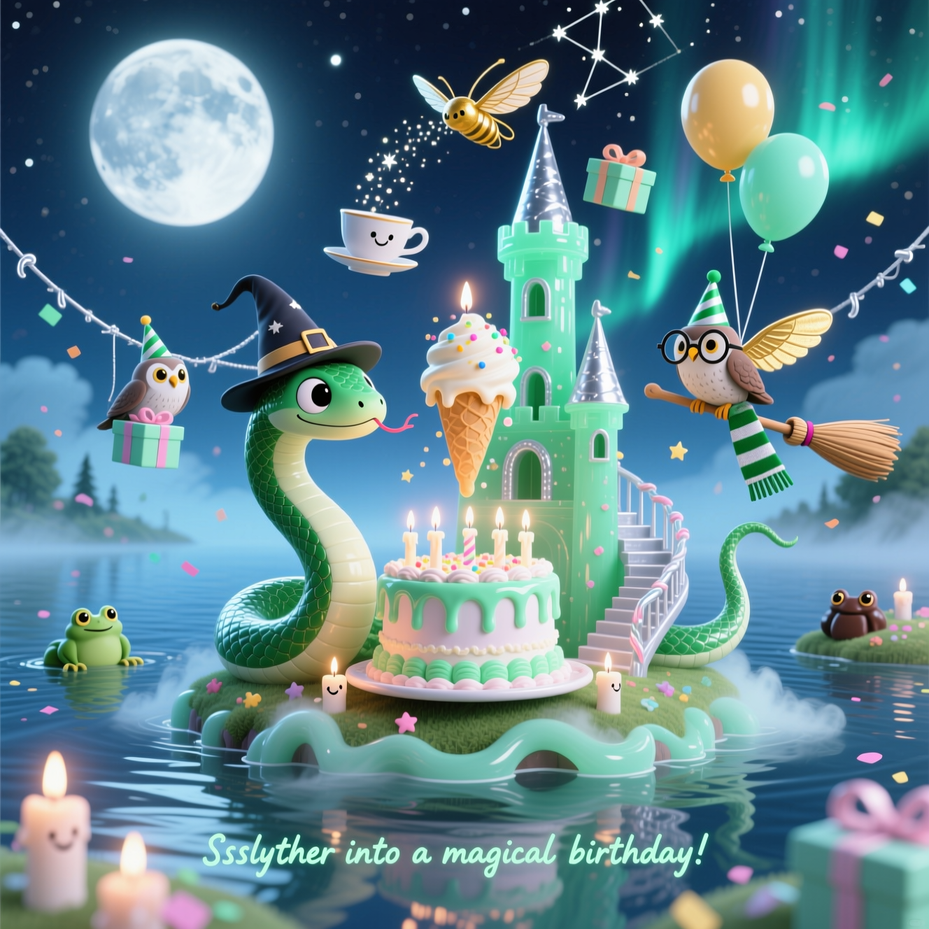 Hogwarts, Slytherin, Harry Potter , and Birthday Card