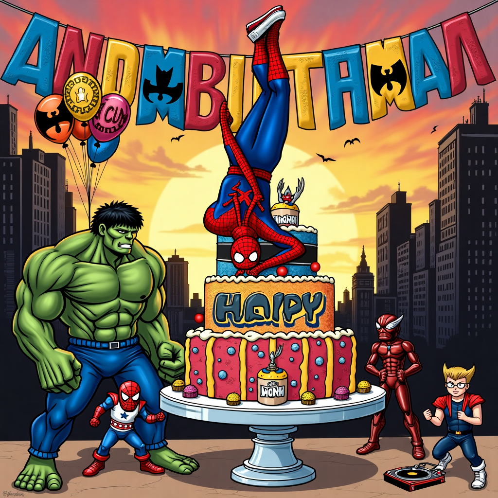 Adidas, Wu tang clan, and Marvel Birthday Card